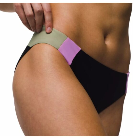PrAna Tallum Swim Bikini Bottoms Black Color Block Size XL NWT - Picture 2 of 6